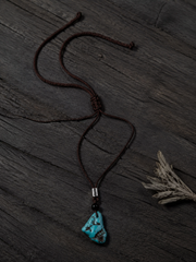 Tibetan Raw Turquoise S925 Silver Pendant Necklace
