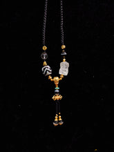Eternal Flow Water-Wave Dzi & Crystal Agate Necklace