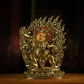 Angry Guru Padmasambhava Mahakala Statue for Spiritual Protection and Power