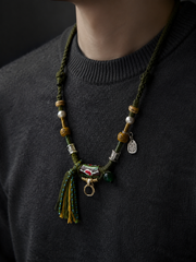 Handmade Tibetan Woven Necklace Cord with Universal Pendant Clasp
