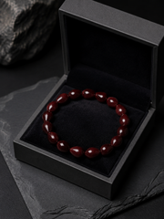 Tibetan Cinnabar Teardrop Bodhi Seed Mala Bracelet