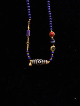 Treasure-Cover Three-Eyed Dzi & Lapis Lazuli 18K Gold Necklace