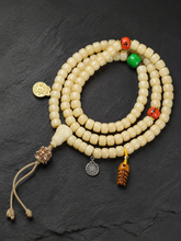 Tibetan Yak Bone 108 Mala Beads Bracelet & Necklace