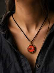 Hand-Painted Tibetan Thangka Buddha Eye Amulet Pendant