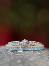 Aquamarine Hundred Syllables Mantra Braided Bracelet