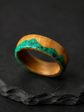 Tibetan Mount Kailash Malachite Wood Ring