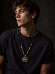 Tibetan Agate Dzi Bead Healing Necklace