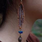 Wealth Embrace Earrings – Lapis Lazuli & Brass