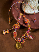 Solar Momentum Citrine Tibetan Handwoven Amulet Necklace