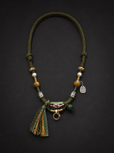 Handmade Tibetan Woven Necklace Cord with Universal Pendant Clasp