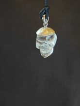 Tibetan Mortality Vajra Skull Clear Quartz Necklace