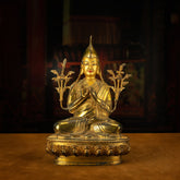 Extremely Rare Qing Dynasty Tibetan Gilt Tsongkhapa Statue Revered By Tibetans As The Second Buddha