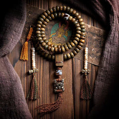 108 Green Sandalwood Mala Beads Tibetan Prayer Necklace