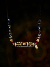 Divine Vision Shangkan Nine-Eyed Agate 18K Gold Dzi Necklace