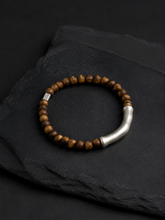 Tibetan Agarwood & Matte Silver Zen Bracelet