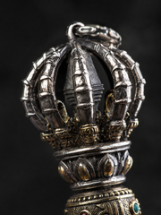 Handcrafted 925 Silver Tibetan Vajra Phurba Necklace