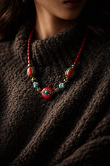 Handmade Tibetan Vintage Red Beaded Necklace
