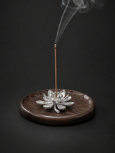 Tibetan Zen Pure Tin Lotus Incense Holder