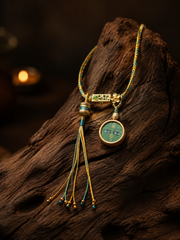 Hand-Painted Green Tara Tibetan Amulet Necklace