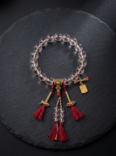 Tibetan 10mm White Crystal 18-Bead Mala Bracelet