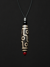 Authentic Tibetan 9-Eyed Dzi Bead Agate Necklace