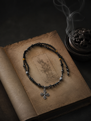 Vintage 925 Silver Crossed Vajra Tibetan Necklace