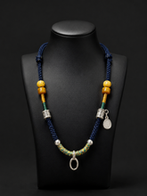 Handmade Tibetan Braided Pendant Cord with 999 Silver & Yak Bone