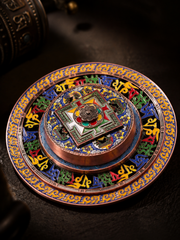 Tibetan Mandala Enamel Incense Holder Tray