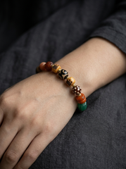 Tibetan Dzi Bead & Gemstone Spiritual Bracelet