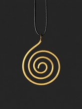 Handmade Brass Spiral Pendant Minimalist Zen Necklace