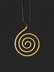 Handmade Brass Spiral Pendant Minimalist Zen Necklace