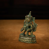 Guardian of Earthly Fortune: Inlaid Copper Black Jambhala Figurine