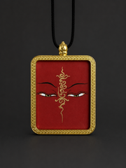 Tibetan Hand-Painted Buddha Eyes Thangka Pendant