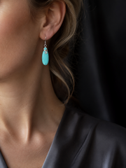 Handcrafted Tibetan Teardrop Silver Earrings