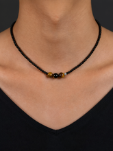 Handmade Tibetan Black Agate & Tiger Eye Choker Necklace