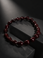 Tibetan Cinnabar Teardrop Bodhi Seed Mala Bracelet
