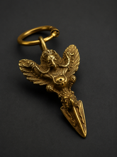 Vintage Brass Garuda Keychain - Handcrafted Tibetan Amulet