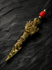 Tibetan Brass Phurba Vajra Pendant Amulet