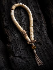 Handcrafted Tibetan Yak Bone & Antler 27-Bead Mala Bracelet