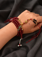 Premium Tibetan Cinnabar Mala Wrap Bracelet & Necklace