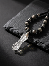 Tibetan Himalayan Crystal 5-Pronged Vajra Pendant