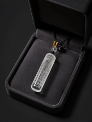 Tibetan Clear Quartz Heart Sutra Pendant Necklace