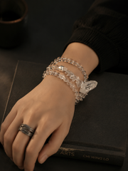 Tibetan White Crystal Wrap Bracelet & Necklace