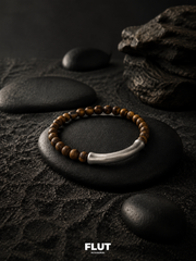 Tibetan Agarwood & Matte Silver Zen Bracelet