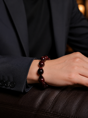Tibetan Cinnabar Teardrop Bodhi Seed Mala Bracelet