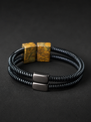 Vintage Tibetan Agate Stone Double Wrap Bracelet