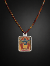 Hand-Painted Tibetan Thangka Amulet Necklace