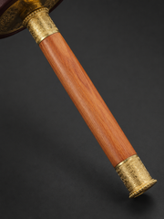 Tibetan Leather Handheld Prayer Wheel with Brass & Stones