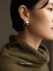 Tibetan Elegance 925 Silver Stud Earrings