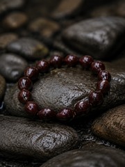 Tibetan Cinnabar Teardrop Bodhi Seed Mala Bracelet